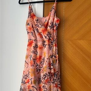 Aqua Orange and Pink Sleeveless Mini Sundress